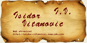 Isidor Vitanović vizit kartica